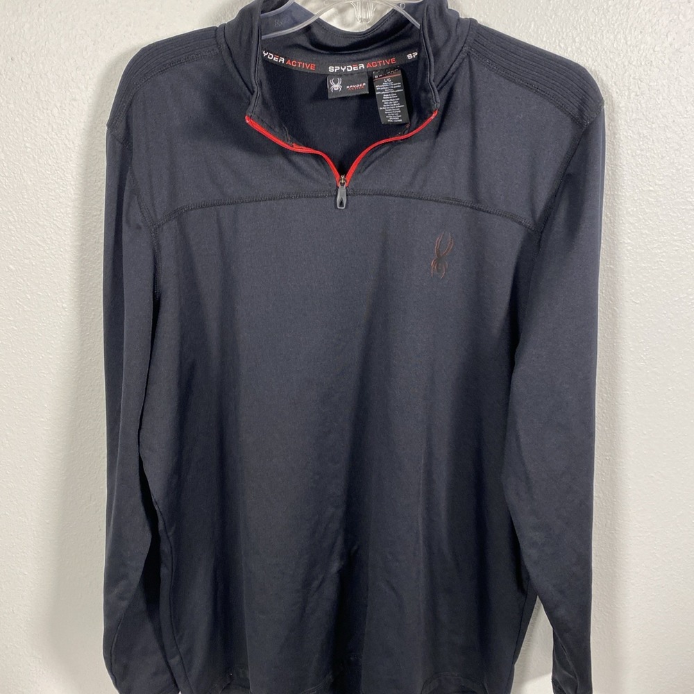 Spyder Activewear 1/4‎ Zip Neck Large Men's L/S Lot Of 2 Spandex